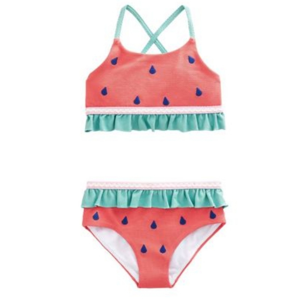 Mini Boden Girls Watermelon 2 Piece Swimsuit 🩱 🍉